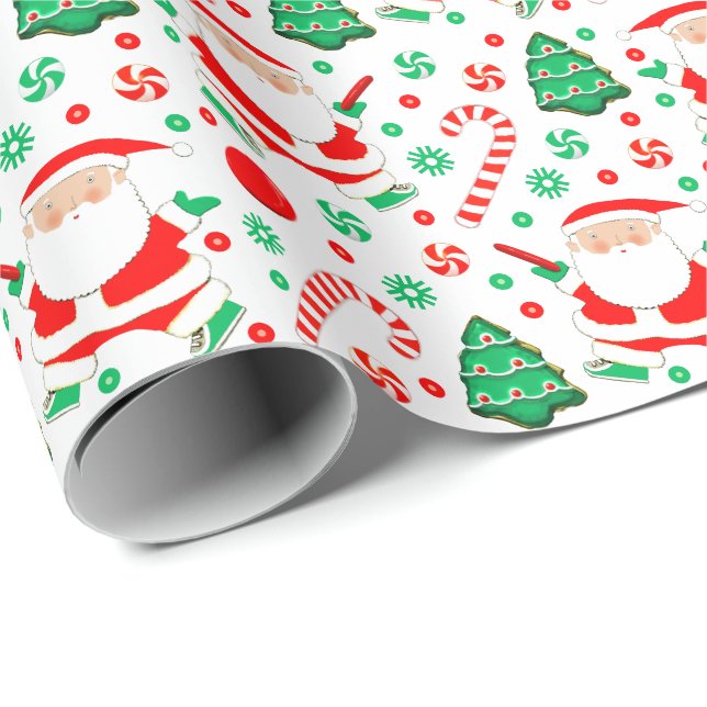 Papel de regalo de vacaciones de golf con disco (Esquina del rollo)