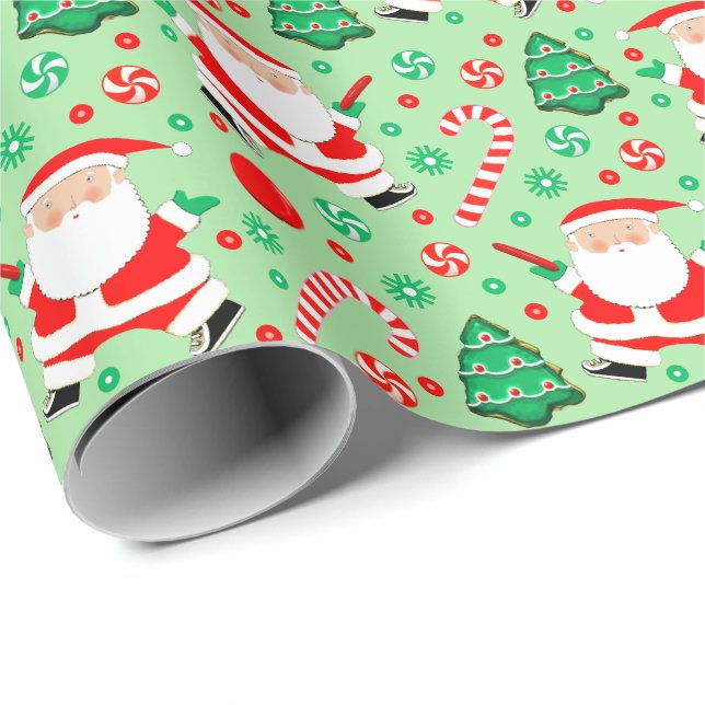 Papel de regalo de vacaciones de Golf con Disco (Esquina del rollo)