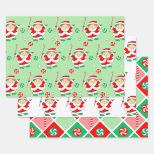 Papel de regalo de vacaciones de Hockey sobre Césp