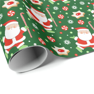 Papel de regalo de vacaciones de hockey sobre hier
