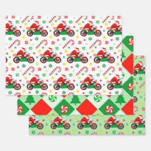 Papel de regalo de vacaciones de motocicleta