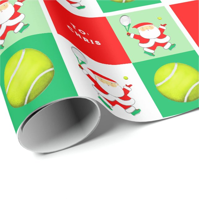 Papel de regalo de vacaciones de tenis (Esquina del rollo)