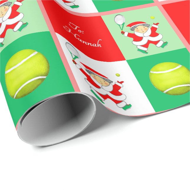 Papel de regalo de vacaciones de tenis (Esquina del rollo)