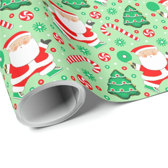 Papel de regalo de vacaciones de tenis de mesa (Esquina del rollo)