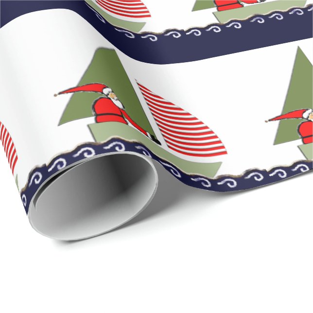 Papel de regalo de vacaciones de vela (Esquina del rollo)