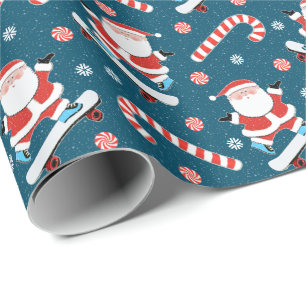 Papel de regalo de vacaciones para patinador