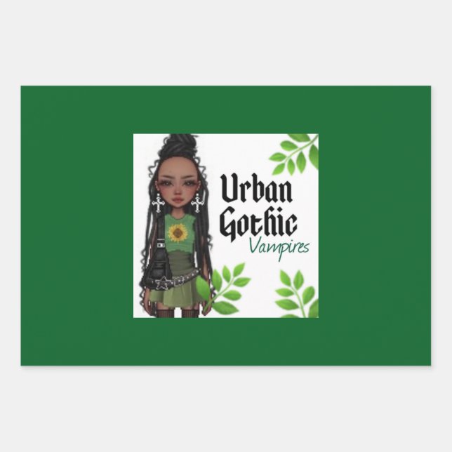 Papel de regalo de vampiros góticos urbanos 9 (Anverso)