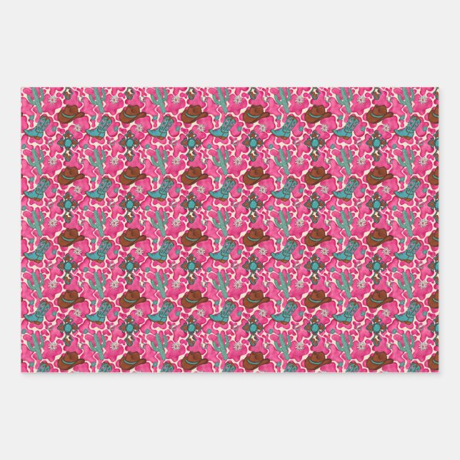 Papel de regalo de vaquera rosa (Anverso)