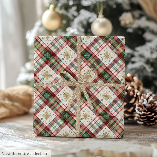 Papel de regalo de vegetación acuarela rústica roj (Rustic red and green watercolor greenery gift wrap)
