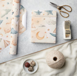 Papel de regalo de veleros y estrellas soñadores
