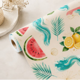 Papel de regalo de verano de playa