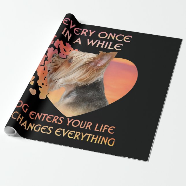 Papel De Regalo De Vez En Cuando Un Perro Entra En Yorkshire Lover (Desenrollado)