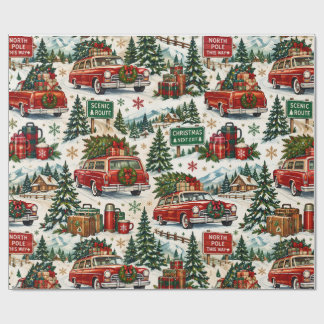 Papel de Regalo de Viaje de Navidad