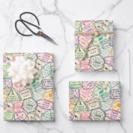 Papel de regalo de viaje, envoltorio de regalo con