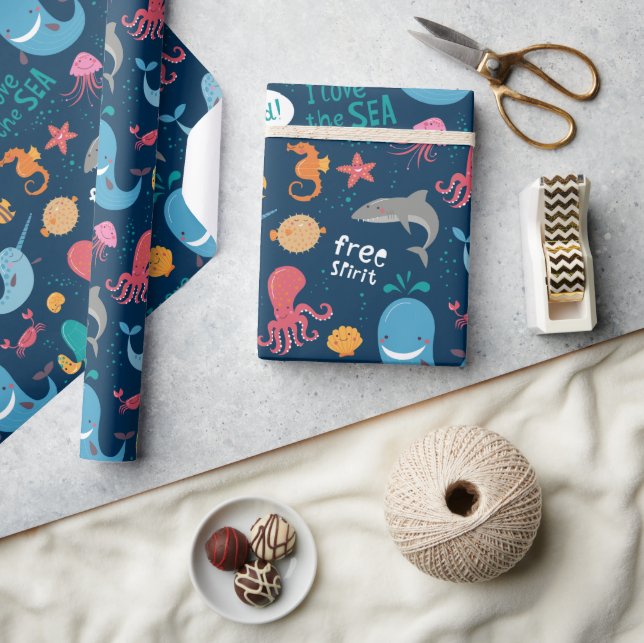 Papel de regalo de vida marina (Artesanía)