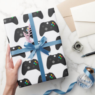 Papel de regalo de videojuegos, envoltorio de rega