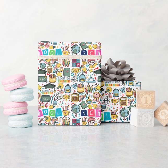 Papel De Regalo De vuelta a la escuela (Baby Shower)