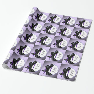 Papel de regalo de zapato de tacón alto con estamp