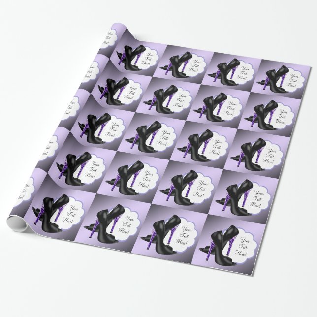 Papel de regalo de zapato de tacón alto con estamp (Desenrollado)