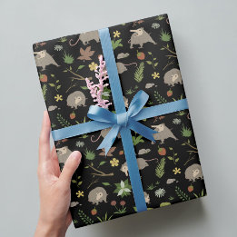 Papel de regalo de zarigüeya divertida gritando
