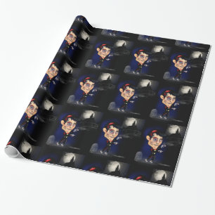 Papel de regalo de zombie masculino espeluznante,