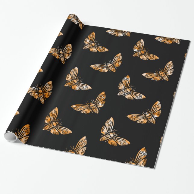 Papel De Regalo Death's Head Moth Pattern (Desenrollado)
