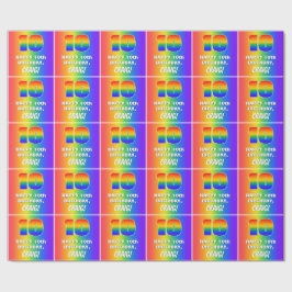 Papel De Regalo Décimo cumpleaños: Colorido, divertido patrón arco