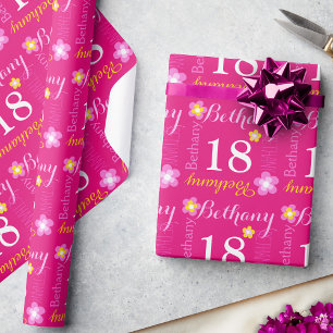 Papel De Regalo Décimo octavo abrigo personalizado flor del