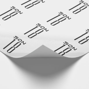 Papel De Regalo décimo octavo Cumpleaños para un hijo, texto neg