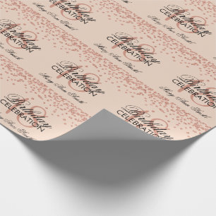 Papel De Regalo décimo octavo Falso confeti subió cumpleaños de