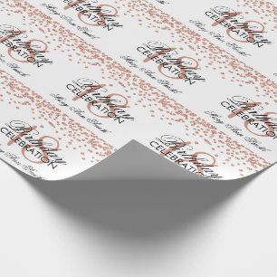 Papel De Regalo décimo octavo Falso confeti subió cumpleaños de