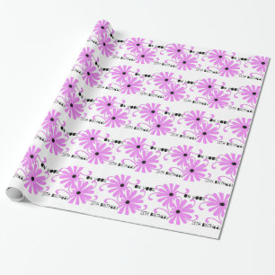 Papel De Regalo décimotercero cumpleaños, flores rosadas