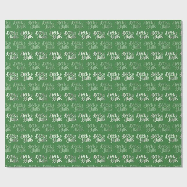 Papel De Regalo Deck the Halls green (Superficie plana)