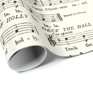 Papel De Regalo Deck the Halls Sheet Music Wrapee Paper