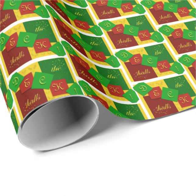 Papel De Regalo "Deck the Halls" wrapping paper (Esquina del rollo)