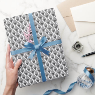 Papel De Regalo deco de arte de impresión geométrica gris blanco