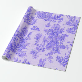 Papel De Regalo Decoración azul y blanca de la tela francesa de jo