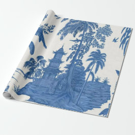 Papel De Regalo Decoración china azul y blanca