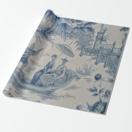 Papel De Regalo Decoración china azul y blanca