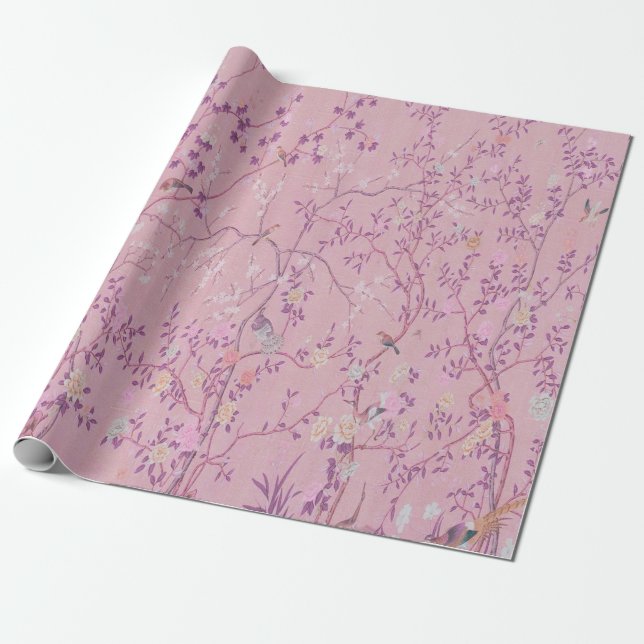 Papel De Regalo Decoración china rosada (Desenrollado)