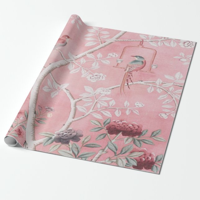 Papel De Regalo Decoración china rosada (Desenrollado)