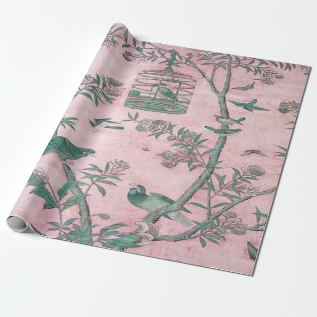 Papel De Regalo Decoración china rosada (Desenrollado)