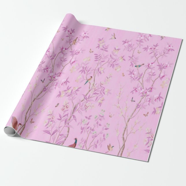 Papel De Regalo Decoración china rosada (Desenrollado)