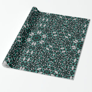 Papel De Regalo Decoración de gris verde negro sin foco