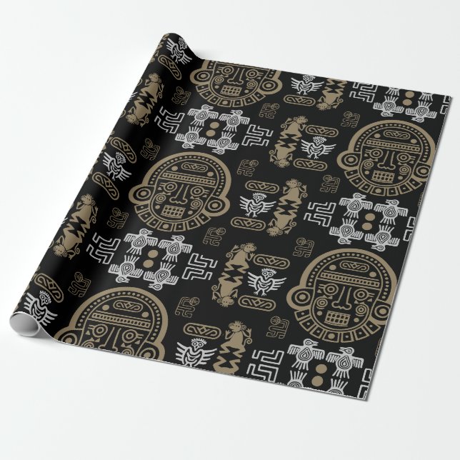 Papel De Regalo decoración de hogar azteca inca (Desenrollado)