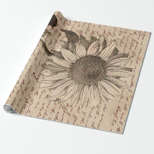 Papel De Regalo Decoración de la escritura del girasol