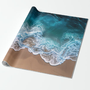 Papel De Regalo Decoración de las olas costeras de la playa
