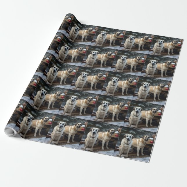 Papel De Regalo Decoración de los Navidades del Anatolian Shepherd (Desenrollado)