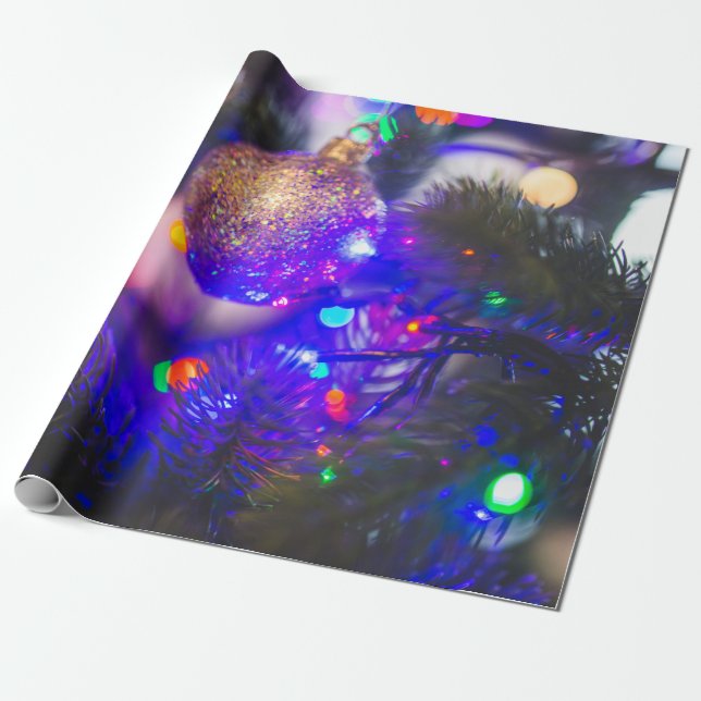 Papel De Regalo Decoración de luz de árbol de Navidad (Desenrollado)