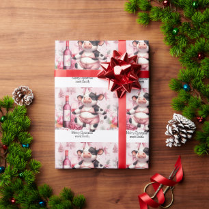 Papel De Regalo Decoración de Navidades rosados de yoga de vaca